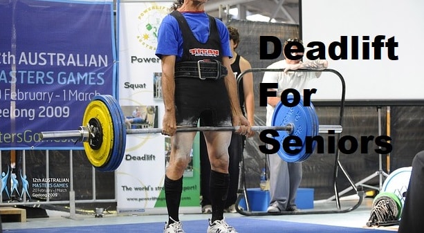 A man doing a dedlift with the titla deadlift for seniors